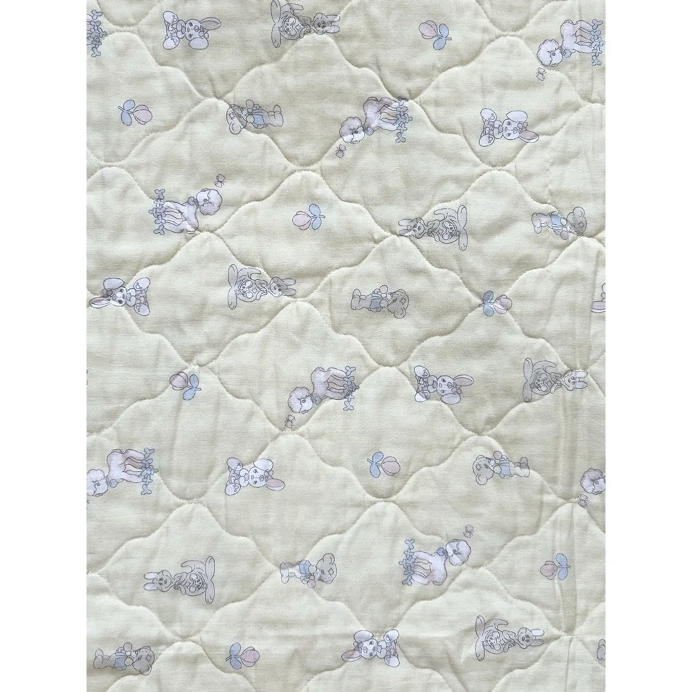 Vintage‎ 80s/90s Precious Moments Yellow Baby Quilt Retro Nursery 44